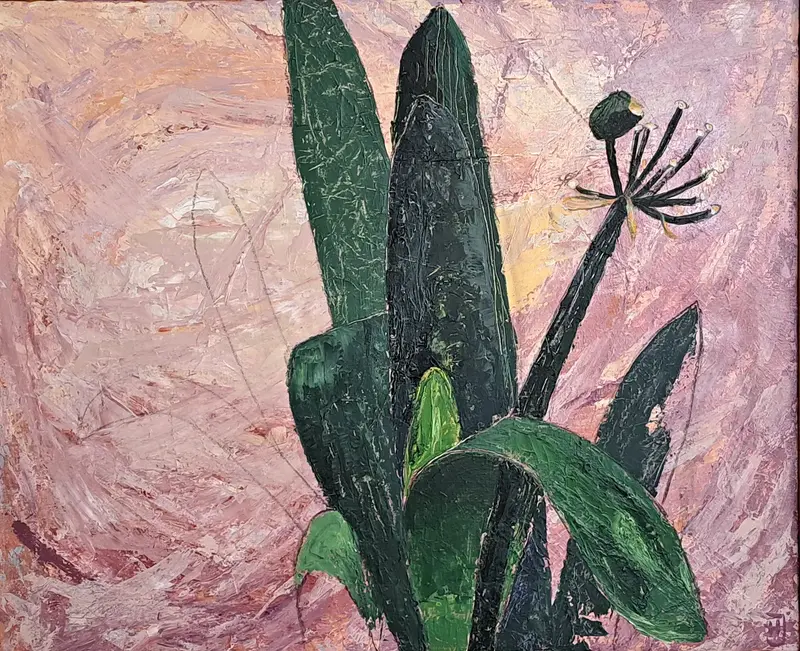 Akrylmålning Clivia av Margareta Josefsson