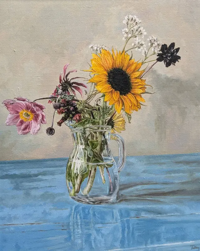 Oljemålning Sommarbukett av Tarek Tallberg