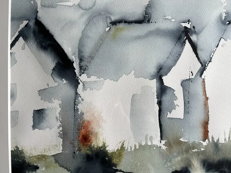 Akvarell Drömhus... det finns så många av Eva Henriksson