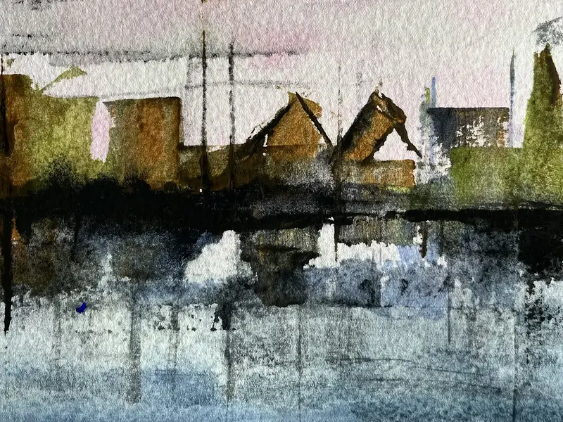 Akvarell Speglingar av Eva Henriksson