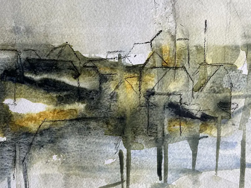 Akvarell Skymning av Eva Henriksson