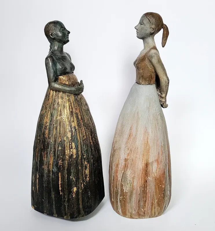 Skulptur Två figurer av Charlotte Adde
