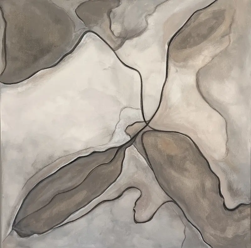 Akrylmålning Sand och skugga av Johanna Jakobsson