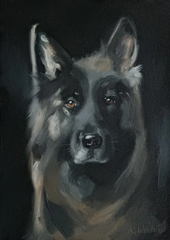 Oljemålning Skärpa av Kristina Westring