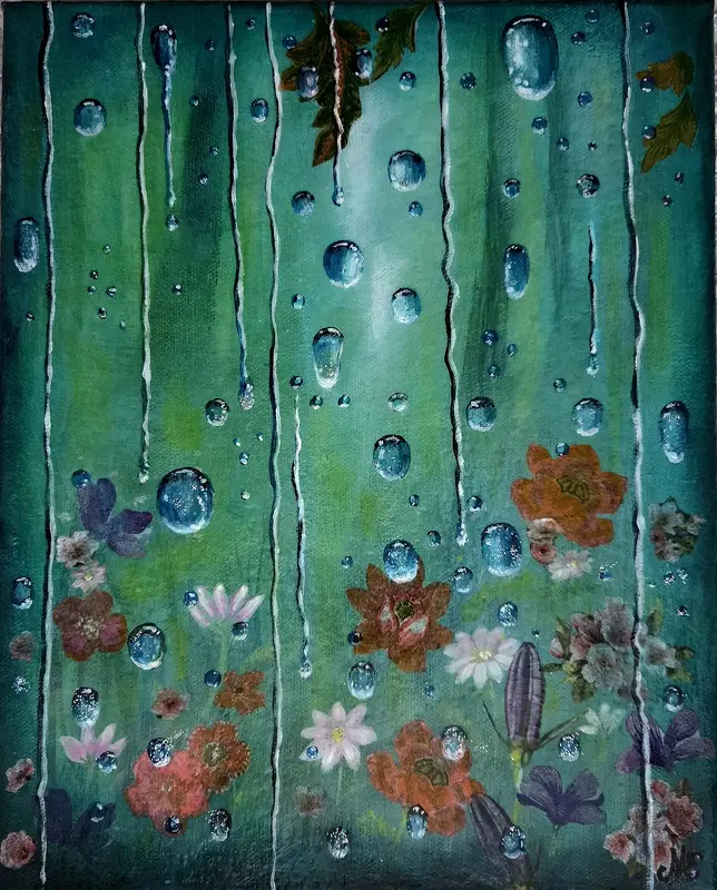 Akrylmålning Emerald dream av Malin Eklund