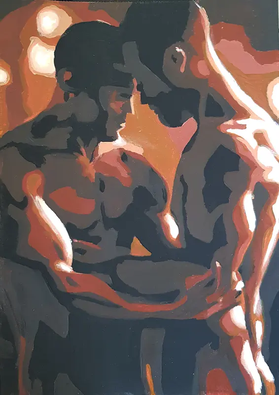 Akrylmålning In the dark av Jonas Pehrsson