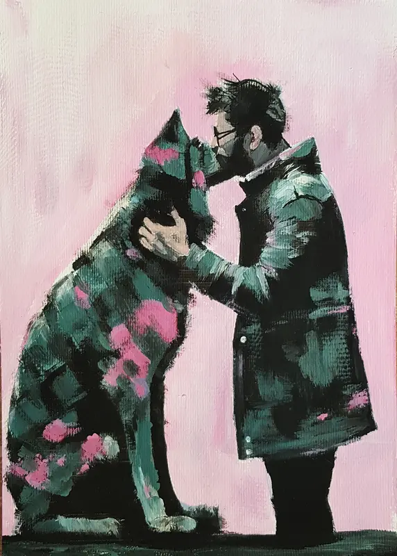 Akrylmålning Unconditional love av Jonas Pehrsson