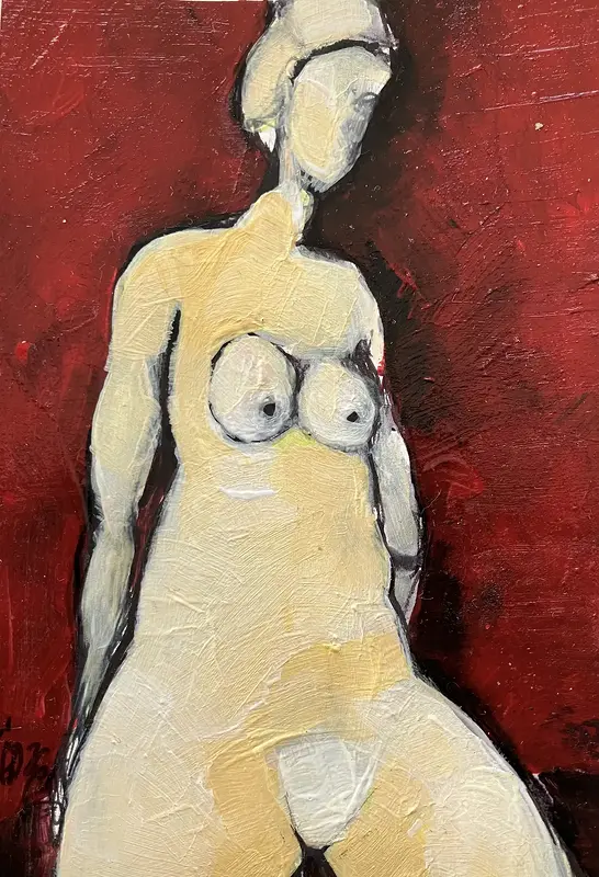 Akrylmålning Naken modell Akt 21 av Calin Ion Deas