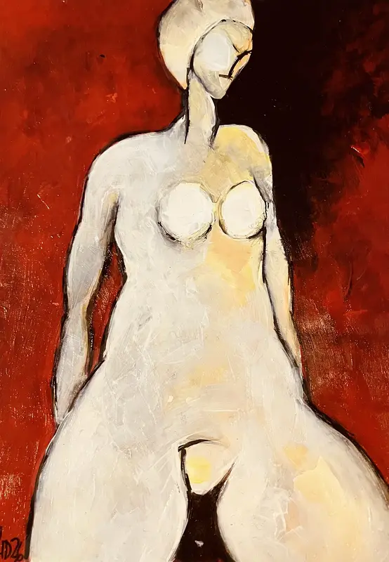 Akrylmålning Naken modell Akt 23 av Calin Ion Deas