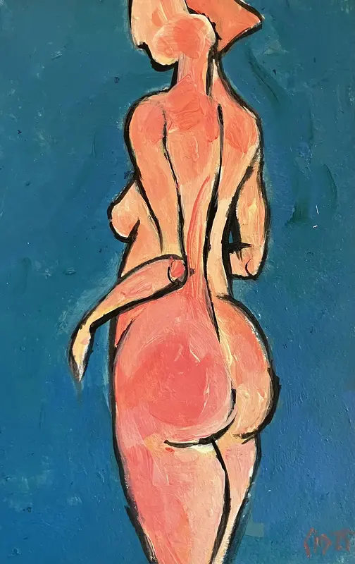 Akrylmålning Naken modell Akt 29 av Calin Ion Deas
