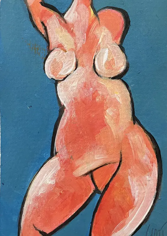 Akrylmålning Naken modell Akt 31 av Calin Ion Deas