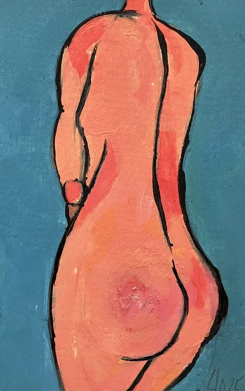 Akrylmålning Naken modell Akt 32 av Calin Ion Deas