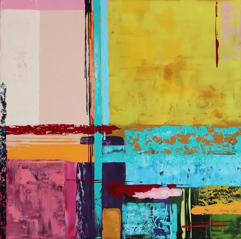 Akrylmålning Färgstark 10 av Helena Lilja