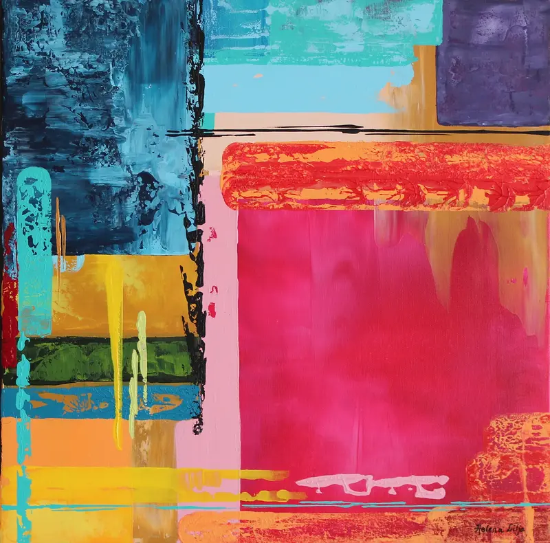 Akrylmålning Färgstark 11 av Helena Lilja