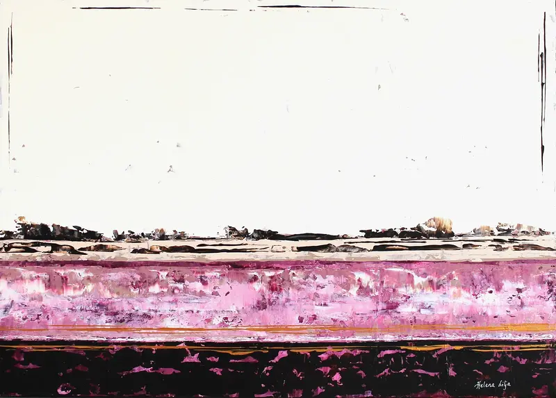 Akrylmålning Geometrisk VIII av Helena Lilja