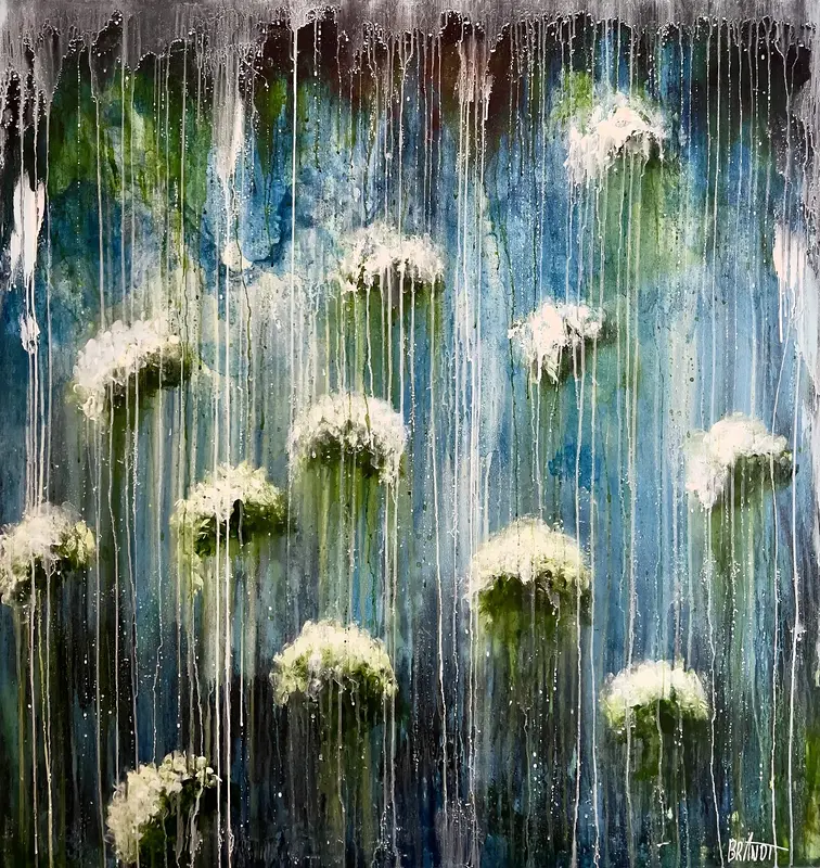 Akrylmålning NYMPHAEA av Anna Artistockholm Brandt