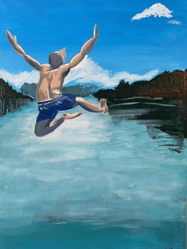 Akrylmålning Glädje av Sara Edfast