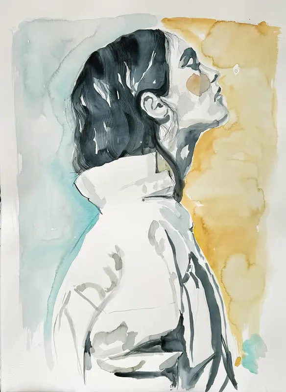 Akvarell Liberté av Malin Ask