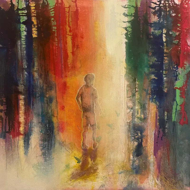 Akrylmålning Kristallbarnet av Tina Frangi