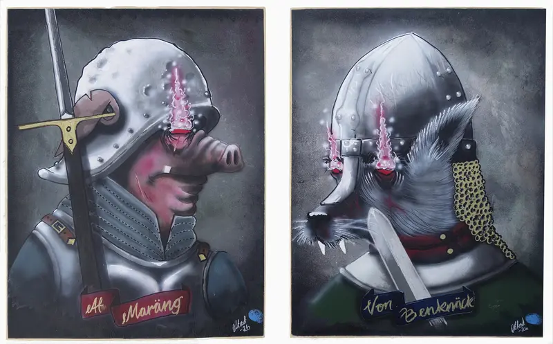 Akrylmålning Krigets Vinnare av Magnus Dacke