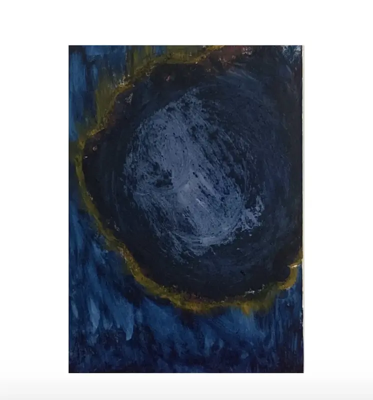 Akrylmålning Den blå cirkeln av Lilian Dukhan