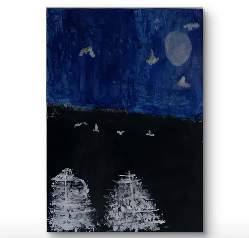 Akrylmålning Natt vid havet av Lilian Dukhan