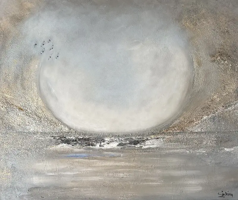 Akrylmålning Ölands stenkust av Sofie Öcking