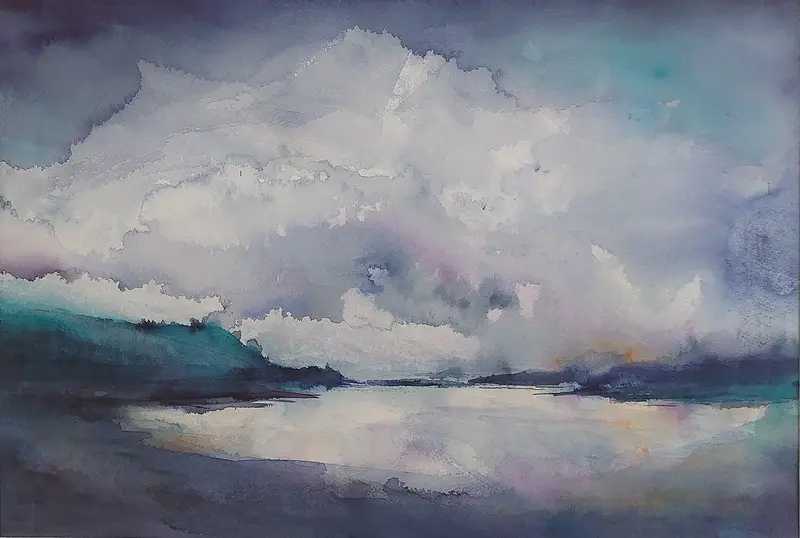 Akvarell Oväder på gång av Eva Högberg
