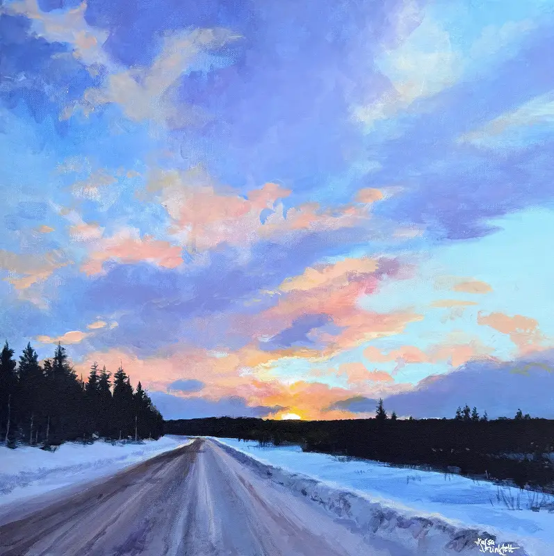 Akrylmålning Morgonkörning av Kajsa Flinkfeldt