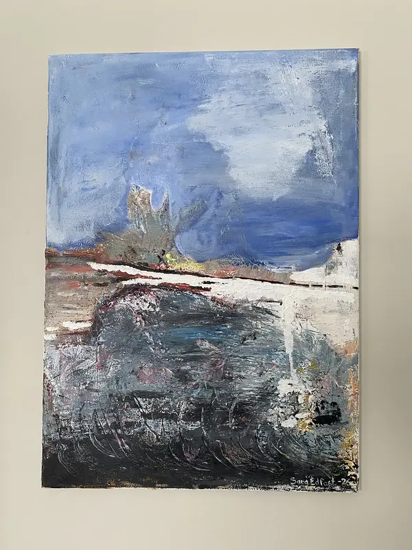 Akrylmålning Där andetaget vänder av Sara Edfast