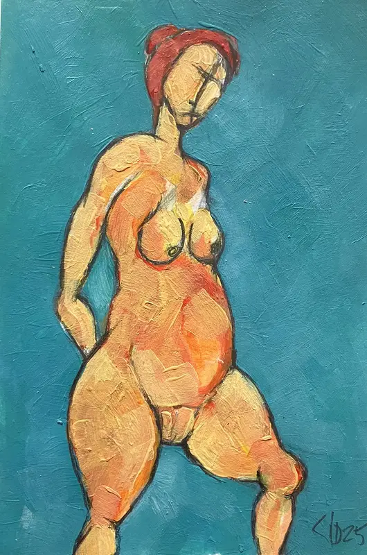 Akrylmålning Naken modell Akt 1 av Calin Ion Deas