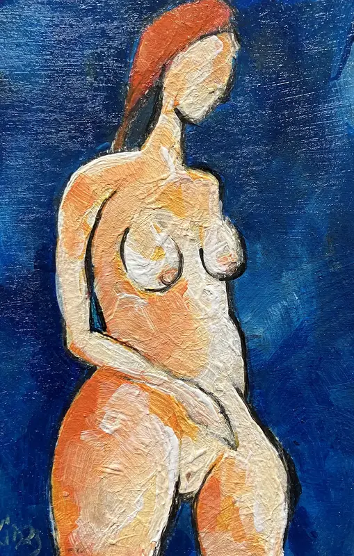 Akrylmålning Naken modell Akt 52 av Calin Ion Deas