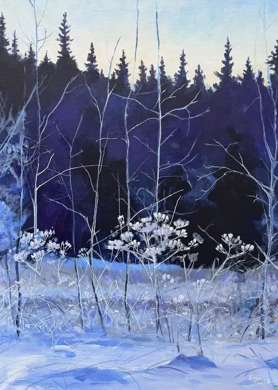 Akrylmålning Frostblomster av Kajsa Flinkfeldt