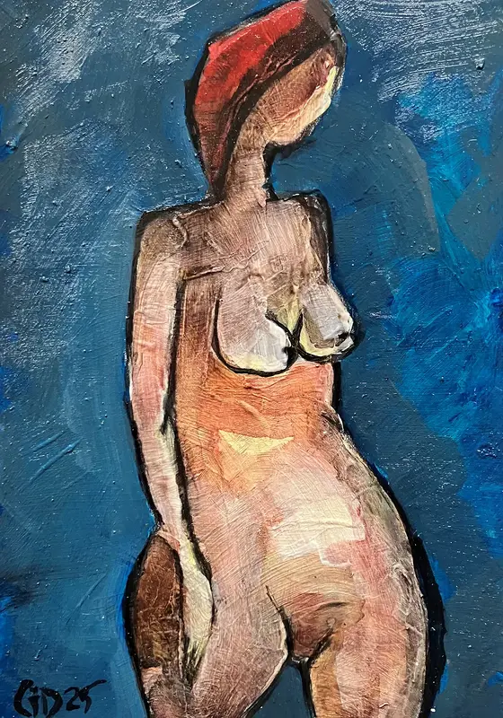 Akrylmålning Naken modell Akt 57 av Calin Ion Deas