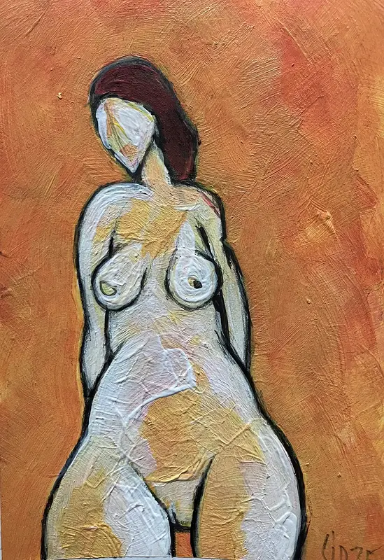 Akrylmålning Naken modell Akt 63 av Calin Ion Deas