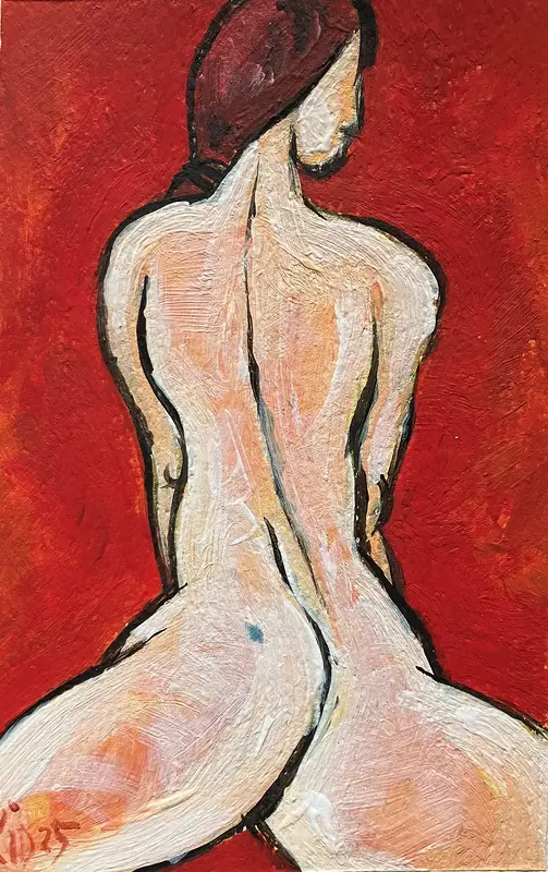 Akrylmålning Naken modell Akt 68 av Calin Ion Deas