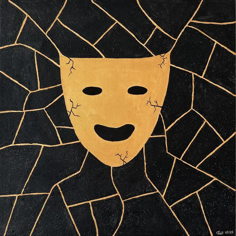 Akrylmålning Golden Mask av Marina Salnikova