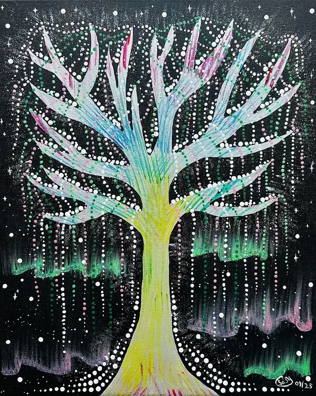 Akrylmålning Spiritual Tree av Marina Salnikova