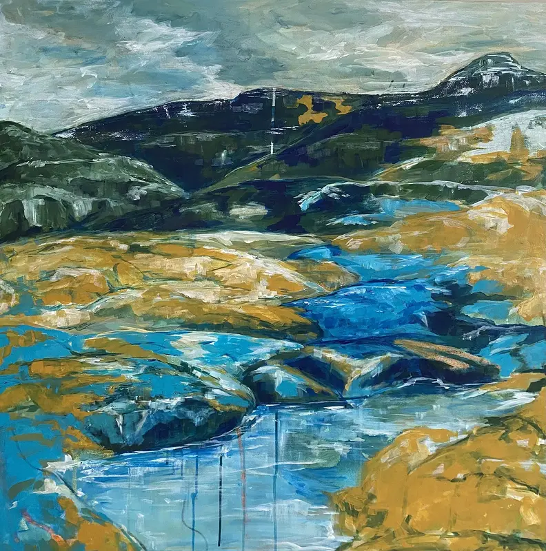 Akrylmålning Stilla landskap av Caroline Svennerstedt