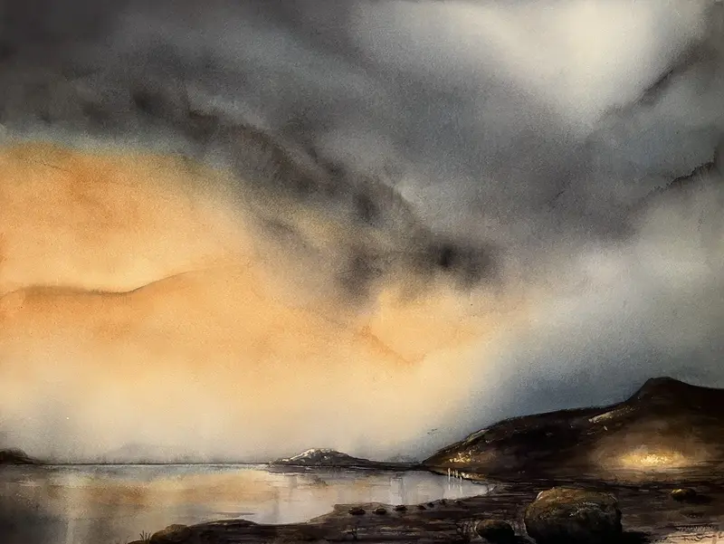 Akvarell Efter Stormen av Fredrik Eklöf