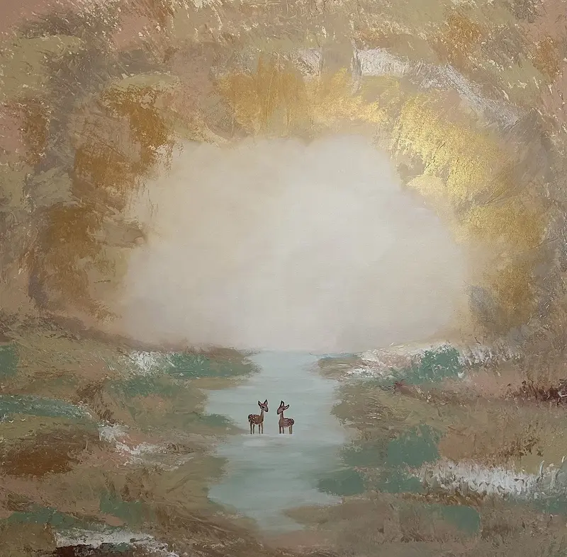 Akrylmålning Vänner av Mathilda Sjöberg