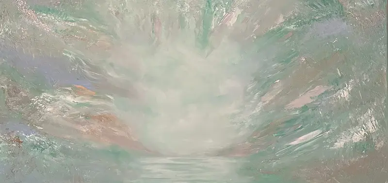 Akrylmålning April av Mathilda Sjöberg