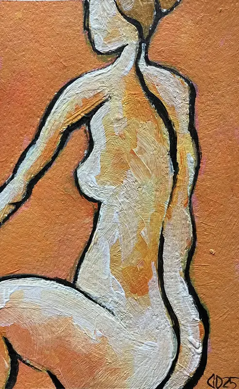 Akrylmålning Naken modell Akt 73 av Calin Ion Deas
