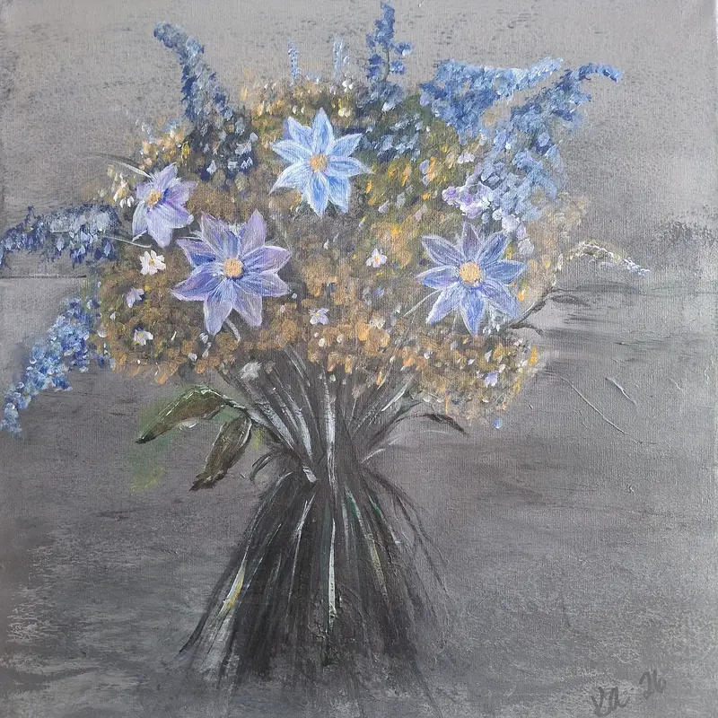 Akrylmålning Sommaren är kort av Kristin Andresen