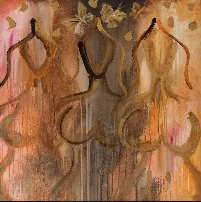 Akrylmålning Divine Feminine av Little Lee