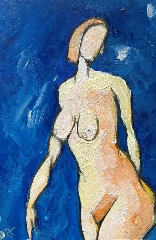 Akvarell Naken modell Akt 81 av Calin Ion Deas