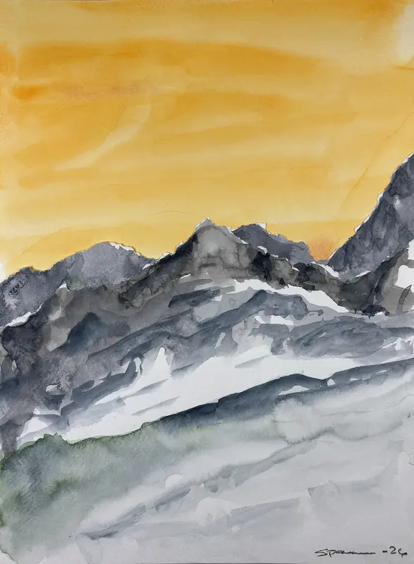 Akvarell Fjäll av Bertil Sparr