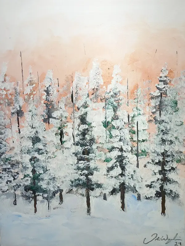 Akrylmålning Vintergläntan av Julia Wangenheim