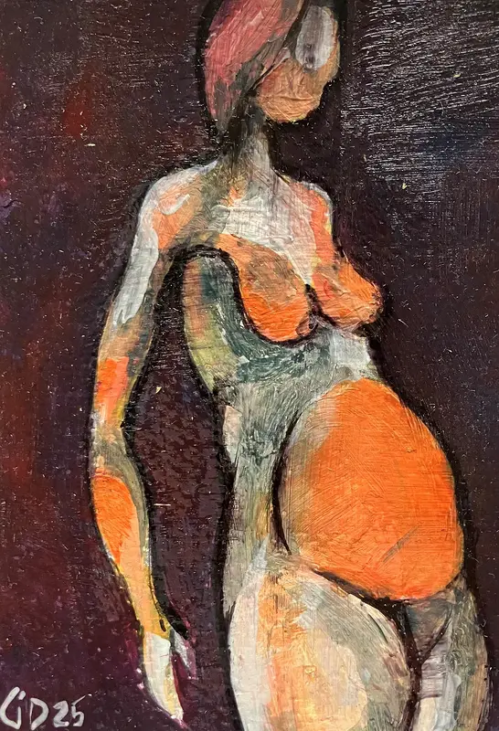 Akrylmålning Naken modell Akt 87 av Calin Ion Deas