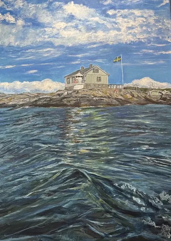 Akrylmålning Sommar, Marstrand. av Sofia Jonasson